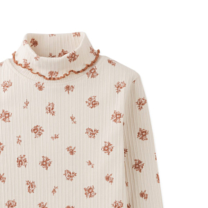 Лонгслив с воротником Gingersnaps "Rosemary", цветы на ванильном